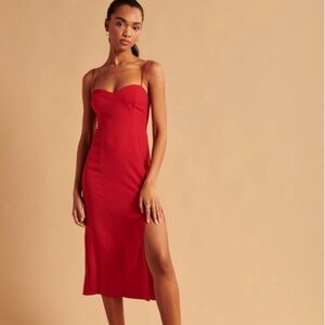 NWOT - Abercrombie & Fitch - High Slid Dress in Red, size XS-tall